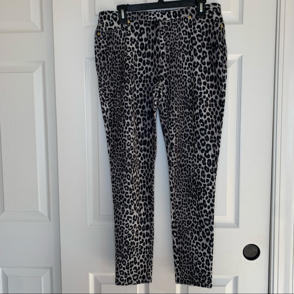 Michael Kors Cheetah Print Slim Ankle Pants L